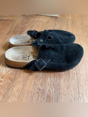 Birkenstock Betula Boston Black Suede Leather Closed Toe Slip On Clogs size 41